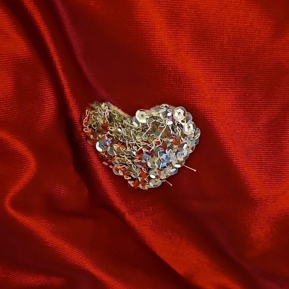 VTG 1960s HANDMADE Red Satin Rhinestone Faux Fur Christmas Portrait Outfit